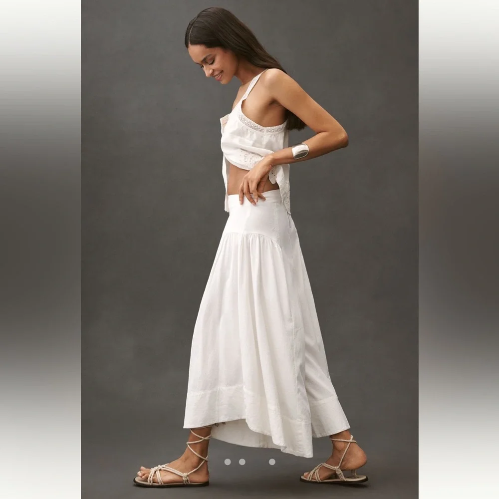 By Anthropologie Linen Extended Waist Pants | NWT | XS - Picture 3 of 4